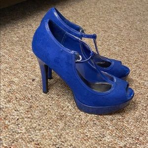 Blue high heels